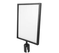 TOMETURE Metal Retractable Belt Stanchion Sign Frame A3 Vertical Portrait with Easy Sign Change Function for Crowd Control at Airports and Office Spaces
