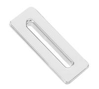 TOMETURE Metal Sink Overflow Hole Cover in Silver Zinc Alloy Rectangle Decorative Basin Overflow Ring and Clog-Resistant Features Easy Installation for Bathroom and Hotel Use