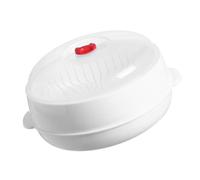 TOMETURE Microwave Steamer with Lid, Round Steamer for Quick Cooking with Steam Release Vent for Rice and Fish, 9.84X9.84X5.51 in