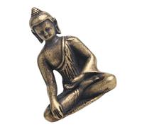 TOMETURE Mini Buddha Sculpture in Brass, Lightweight and Portable Buddha Desk Statue for Dining-room and Bedroom Home Decoration, Ornament for Friends Who like Buddhist Culture