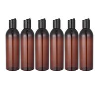 TOMETURE Mrsdry Travel Bottles Toiletries 6pcs 250ml Refillable Brown Squeeze Bottle Disc Cap Set Portable Outdoor Toiletry Storage