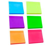 TOMETURE Multipurpose School Supplies Waterproof Self-stick Memo Notes 6pcs Pet Adhesive Memo Pads with Classified Archive Function for Office and Study for Students and Office Use