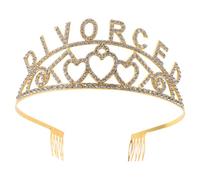 TOMETURE Party Accessory Golden Baroque with Stunning Visual Appeal Divorce Crown Headband Zinc Alloy Empowering Symbol for Women for Birthday and Celebration Events