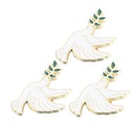 TOMETURE Peace Dove Brooch Pin Set with Symbolic Meaning 3pcs Featuring Rust Resistant Zinc Alloy Metal Bird Brooch Pins for Special Events and Parties
