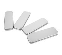 TOMETURE Pencil Storage Boxes Pen Cases Silver Tinplate 4pcs for Students, Easy to Use and Comfortable with Simple Elegant Design, for School Stationery Organisation