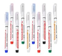 TOMETURE Permanent Multi-Color Carpenter Markers Set 10Pcs with Long Nib, Quick-Drying Waterproof Pens for Construction and Bricklayer Use
