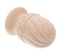 TOMETURE Pineapple Post Cap Carved Sculpture Wooden Column Finials Khaki Solid Wood Unfinished Surface European Style Elegant Classic Versatile Application for DIY Projects and Home Decor