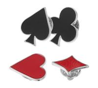 TOMETURE Poker Playing Card Lapel Pin Set 4Pcs Zinc Alloy Featuring Club Heart Spade Diamond Design for Special Occasions Bags and Shawls