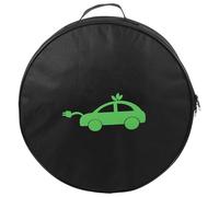 TOMETURE Portable Ev Charger Cable Organizer Bag for Car Trunk and Outdoor Use, Made of Sturdy Oxford Cloth with Convenient Hand Strap and Protection for Charging Equipment, round Shape Black