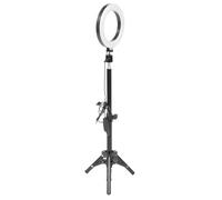 TOMETURE Portable LED Beauty Fill Light with Adjustable Angle and Circle Shape, Abs and Aluminium Alloy Selfie Light Stand for Live Broadcasting Industry,