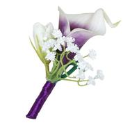 TOMETURE Purple Artificial Wedding Flower Corsage Brooch with Plastic and Pu Material, Elegant Simulation Flower for Wedding Decoration and Photographic Prop, Suitable for Family and Close