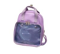 TOMETURE Purple Candy Color School Backpack with Smoothly Zippered Design and Super Spacious Interior, Lightweight Pu+pvc Travel and School Bag and Workers