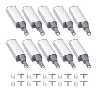 TOMETURE Push Open Door Latches Ultra Thin Magnetic Buffers 10 Pcs Stainless Steel for Cabinets with Fine-tunable Door Seam and No Handle Needed for Kitchen and Home Use