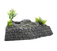 TOMETURE Realistic Resin Turtle Resting Platform Climbing Ramp and Rock Landscaping, Tortoise Basking Area for Reptile Habitat and Pet Stores