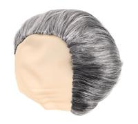 TOMETURE Realistic Short Straight Bald Cap Wig for Men, High Temperature Fiber Balding Old Wig with Easy-care Hairstyle and Unique Design, for Scientist Cosplay and Halloween Party Use