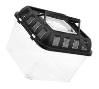 TOMETURE Reptile Container Black Plastic Portable Case for Reptile with Break Resistance Function Ideal for Incubation and Transport of Frogs