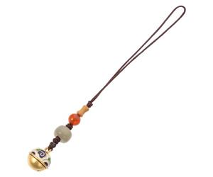TOMETURE Retro Brass Phone Charm Strap with Delicate Bell Pendant, Practical DIY Making Accessory for Keyholder and Car Key, Lovely Appearance Suitable for Other Decors Random Color