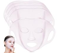 TOMETURE Reusable and Repairing Skin Moisturizing 5 Pcs Face Mask Covers in Pink Silicone for Applying Masks Silicone Sheet Holders to Prevent Evaporation and Enhance Skincare Routine