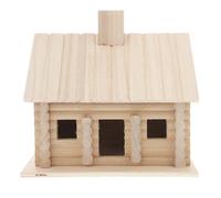 TOMETURE Rustic Wooden Bird House Cabin Shape Air Ventilation and Wind Rain Shelter, Decorative Country Garden Adornment for Balcony or Indoor Decor, Can Paint