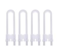 TOMETURE Safety Cabinet Lock and Adjustable Long U-Shaped Plastic Lock White for Mushroom Shaped Knobs and Closets Keeps Curious of Cabinets