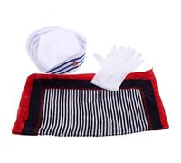 TOMETURE Sailor Captain Costume Set and Complete Costume Solution with Polyester Hat, Metal Details, Sailor Neck Scarf and Gloves Easy Cosplay Experience for Adults for Themed Events