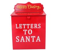 TOMETURE Santa Mailbox Christmas Ornament, Wall Hanging Red Mailbox, Christmas Iron Decorative Box for Letters to Santa, Vintage Letter Box for Home Party Display