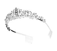 TOMETURE Shining Rhinestone Pageant Crown with Side Comb, Alloy Bridal Hair Accessory for Weddings and Parties, Comfortable Headband that Will Not Squeeze the Head, for Banquets
