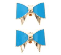 TOMETURE Shoe Clips Easy to Match Bow Zinc Alloy for Women Heels Blue 2pcs Bowknot Buckles with Universal Compatibility Elegant Shoe Accessories for Wedding and Party Footwear