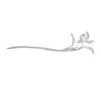 TOMETURE Silver Metal Hair Pin with Plum Blossom Design for Women and High Gloss Finish Decorative Hair Stick for Daily Wear and Occasions Elegant Modern Chinese Style