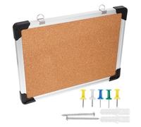 TOMETURE Small Cork Board Bulletin Board 16 X 12 Inches with Aluminum Alloy Frame and Push Pins for Office and Home Pin Notes Easily on Sturdy Not Easy to Deform