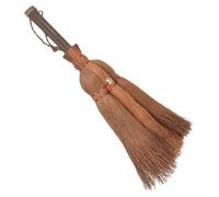 TOMETURE Small Palm Fiber Dust Brush with Bamboo Handle, Sturdy Hand Broom for Kitchen and Desktop Cleaning, Practical and Simple Design Dust Remover for Household Use