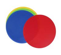 TOMETURE Soccer and Tennis Flat Floor Markers 4Pcs PVC Colored Discs Red Yellow Blue Green for Classroom Spot Marking and Football Training Equipment