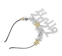 TOMETURE Sparkling Silver New Year's Hair Clip Headband for Adults and Versatile Party Photo Prop with Iron and Cloth Material, for New Year’s Eve Decoration and Festive Celebrations