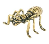 TOMETURE Stylish Delicate Copper Ant Figurine Ornament for Housewarming and Desktop Decoration, Golden Artistic Sculpture to Relax Your Mood and Decorate Interior Environment