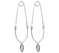 TOMETURE Test Tube Clamps Supply Small Iron 2 Pcs Self-Closing Spring Structure High Temperature Resistant Flask Holder for Laboratory and School Use