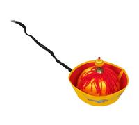 TOMETURE Traditional Chinese Emperor Hat with Vintage Braid and Printed Dragon Motif for Adult Role Play and Masquerade Ball