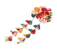 TOMETURE Traditional Japanese Kimono Hair Clip with Floral Tassel, Fabric Material, Elegant Tassel Flower Decoration, Versatile Use for Weddings and Paired with Other Attire