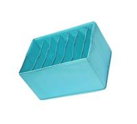 TOMETURE Underwear Storage Organizer Box Space Saving Easy to Wash Polyester Fabric with Multi-grids 7-cell Blue and for Home Underwear Storage