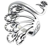 TOMETURE Vintage Adjustable Peacock Ring for Women Copper Animal Finger Ring with Unique Ethnic Style, Classic Design, and Functional Crochet Tool Suitable for Knitting and Crocheting