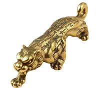 TOMETURE Vintage Brass Tiger Decorations Keychain Pendant with Fine Craftsmanship and Lightweight Design, as Office Gift or DIY Keyring Hanging Decor
