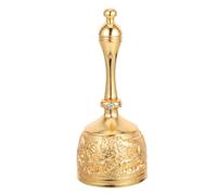 TOMETURE Vintage European Style Gold Zinc Alloy Hand Bell with Dragon Phoenix Pattern, and Loud Sound, Non-slip Handle, for Meditation and Weddings