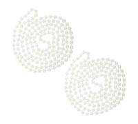 TOMETURE Vintage Faux Pearl Necklace 2pcs White Glaze for Sweaters | Uniform Gentle Luster, Scratch Resistant Finish, Wedding and Date Night Styling, 1920s Inspired Look