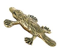 TOMETURE Vintage Solid Brass Aquatic Mammal Statue, Lifelike Miniature Brass Craft Ornament for Indoor Desktop Decor, Retro Antique Finish Collectible Animal Figurine