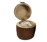 TOMETURE Vintage Wooden Tea Leaf Storage Box with Iron Lid Food Safe Fine Workmanship Tea Carrier for Home Decoration and Packaging Container