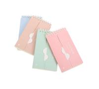 TOMETURE Vocabulary Notebooks 4 Pack Portable Spiral Memo Pads, Blank Ring Notepads in Pastel Pink Blue Green Brown, Pocket Notebooks for Office Writing and Outdoor Activities