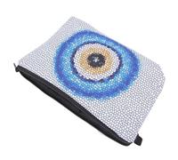 TOMETURE Waterproof Travel Cosmetic Bag Portable Polyester Makeup Organizer and Toiletry Storage Pouch for Women with Evil Eye Print for Travel and Camping
