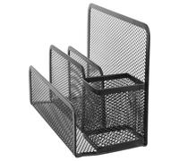 TOMETURE Wire Desktop File Rack Metal Mesh Letter Holder Black Document Organizer 17.5X13X8.4Cm for Home Office and Workspace Storage