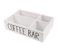 TOMETURE Wooden Coffee Tea Bag Organizer Box with 4 Dividers, Versatile Storage for Kitchen or Office Countertop, Easy Maintenance and Natural Warmth Design