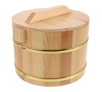 TOMETURE Wooden Container with Lid, Decorative Bath Canister for Storing Bath Salts and Accessories, Spa Storage Bucket for Home Bathroom, 8x7x6Inch