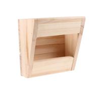 TOMETURE Wooden Rabbit Feeder Grass Stand with Bowl for Small Animals and Guinea Pigs, Beige Feeder Rack Designed to Keep the Cage Clean and Safe for Pets, for Pet Supplies